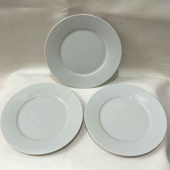 IKEA 365 Salad  Appetizer Bread Saucers 8 1/4 In Round Modern White Set 3 Turkey - Picture 1 of 6